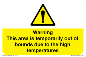 Warning This area is temporarily out of bounds due to the high temperatures